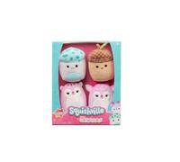Squishville SQM - Squishmallows di peluche, confezione da 4 pezzi, 5,1 cm