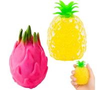 Squishy a forma di frutto del drago e ananas, si adatta perfettamente alle sessioni di studio per mantenere la chiarezza mentale Senso portatile per adulti, set con disegni realistici di frutta