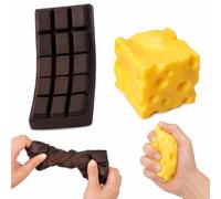 Squishy al cioccolato, grande formaggio, 14 cm al cioccolato e uno grande da 7 cm, adorabile decorazione a tema alimentare, per gli appassionati di squishies e per coloro che amano decorare con un