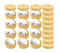 Squishy Dumpling Toy Pack - 12 Pieces Dumpling Fun Props, Sensory Fidget Toy With Food Steamer, For Employee Teammate Coworker Teens Adults Girls Boys Kids Employees Coworkers Teammates Novelty