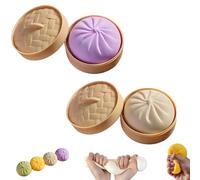 Squishy Gigante a Forma Di Gnocco, Giocattolo Squishy a Forma Di Gnocco Gigante Con Contenitore per La Cottura a Vapore, Grande Palla Sensoriale Antistress, Gnocchi Di Supporto Emotivo(Purple+White)