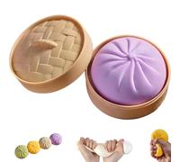 Squishy Gigante a Forma Di Gnocco, Giocattolo Squishy a Forma Di Gnocco Gigante Con Contenitore per La Cottura a Vapore, Grande Palla Sensoriale Antistress, Gnocchi Di Supporto Emotivo(Purple)