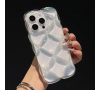 Squishy Phone Case for iPhone 17/16/15/14/13 Pro Max, Cute Soft Sparkle Glitter Drop 3D Thick Shockproof Phone Case (Pink,15pro)