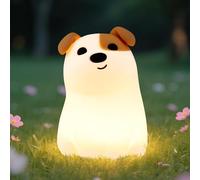 Squishy Puppy Night Light con modalità RGB 3 luminosità regolabile Nursery allattamento al seno luce notturna carino novità sorriso cane animale lampada ricaricabile silicone touch comodino lampada