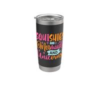 Squishy - Squishy per bambine, motivo sirenette e unicorni, colore: rosa Bicchiere termico in acciaio inox doppia parete