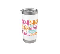 Squishy - Squishy per bambine, motivo sirenette e unicorni, colore: rosa Bicchiere termico in acciaio inox doppia parete