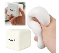Squishys Tofu Seal, Giochi Antistress a Forma di Cubo Bianco, Palla Relaxa Morbida da Squeeze, Tofu Cubo Carino Espressivo, Giocattolo da Scrivania Elastico per Ridurre Ansia negli Adulti