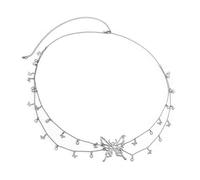Squisita catena a farfalla for la vita, doppio strato, stile dolce e fresco, catena for il corpo, catena for ombelico da donna, regalo di gioielli sexy(Silver 2)