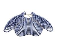 Squisita catena toracica perle finte nappe collana a strati scialle perline gioielli per il corpo per eleganti feste serali matrimonio dichiarazione collana, Misura unica, come descritto, come