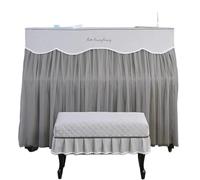 Squisita copertura for pianoforte in tessuto. Copertura for in pizzo leggero e di lusso(Light Grey,One person stool set)