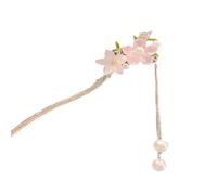 Squisita forcina per capelli Hanfu stile antico rosa con fiori di pesco