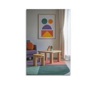 Squisita moderna stampa artistica da parete su tela per la famiglia, album fotografico, arte geometrica, forme colorate, decorazione per spazi abitativi, 50 x 75 cm