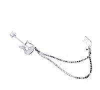 Squisita nota di chitarra spilla set accessori moda uomo colletto for camicia nappa catena bavero gioielli(Silver)