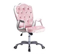 Squisita sedia girevole con cristalli intarsiati, regolabile, ergonomica, con seduta in flanella e base in lega di alluminio resistente per il massimo comfort