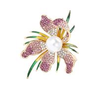 Squisita spilla a forma di orchidea elegante spilla da donna alla moda in lega con struttura adatta per donne alla moda in cerca di eleganza spilla in lega da donna, Misura unica, come descritto