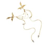 Squisita spilla fenici con nappe animale uccello pin gioielli accessori per feste per donne e uomini eleganti abbigliamento perle nappa spilla, Misura unica, come descritto