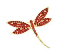 Squisita spilla scintillante a forma di libellula versatile accessorio da donna per banchetti matrimoni regalo di Natale gioielli corsage, Medium, Metallo non prezioso, Giada
