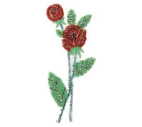 Squisita toppa in pizzo con paillettes, a forma di foglia, fiori, decorazione floreale, fai da te, cucito, per vestiti da sposa (C)