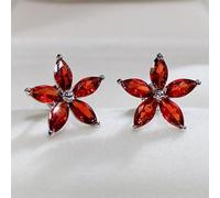 Squisiti orecchini colorati a forma di fiore con pietra sintetica marquise per le donne per tutti i giorni casual per feste