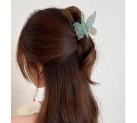 Squisito accessorio per capelli a farfalla, verde, alla moda e alla moda, design delicato, forma elegante, versatile per l'uso quotidiano, ideale come regalo, un must per la moda femminile.