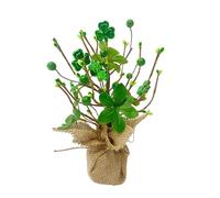 Squisito albero di riso irlandese finto quattro trifogli pali decorazione giorno di Patrizio pianta artificiale unico festival irlandese iuta piccolo albero