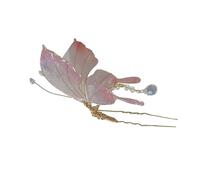 Squisito bastone per capelli 3D farfalla Hairpiece con farfalla scintillante per abiti da sera foto puntelli