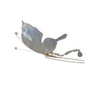 Squisito bastone per capelli 3D farfalla Hairpiece con farfalla scintillante per abiti da sera foto puntelli