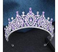 Squisito cristallo nero diademi da sposa e corone per la regina sposa copricapo prom gioielli per capelli accessori argento viola