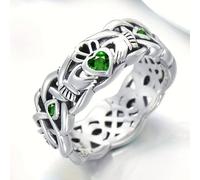 Squisito cuore verde zirconia Claddagh anelli per le donne anelli di nozze gioielli