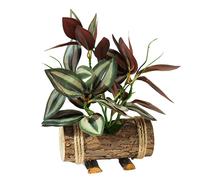 Squisito Design Pianta Artificiale in Vaso Bacino in Legno Simulato Bonsai Verde
