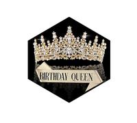 Squisito ed elegante copricapo dorato da donna - Tiara regina con cristallo scintillante, ideale per matrimoni nuziali, balli di compleanno, foto di debutto e occasioni speciali