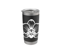 Squisito Elegante Bianco Bold Orchidea Line Art Forme Mania Bicchiere termico in acciaio inox doppia parete