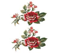 Squisito fiore grande, solubile in acqua, ricamato, toppa nazionale per cucire vestiti accessori (2 pezzi)