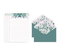 Squisito kit di carte per lettere, a righe larghe, 2 buste grandi incluse, forniture per feste di nozze per inviti per uso domestico set di carta da lettere
