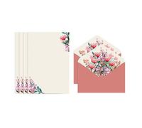 Squisito kit di carte per lettere, a righe larghe, 2 buste grandi incluse, forniture per feste di nozze per inviti per uso domestico set di carta da lettere