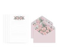 Squisito kit di carte per lettere, a righe larghe, 2 buste grandi incluse, forniture per feste di nozze per inviti per uso domestico set di carta da lettere