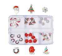 Squisito Nail Art Charms Metallo Natale Strass Forniture Serie per la Decorazione Lega Strass Forniture Decorazioni Unghie