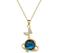 Squisito Pianeta Farfalla, Leggero ed Elegante, Splendida Collana Micro-intarsiata, Catena clavicola Versatile in Acciaio Inossidabile