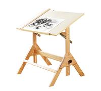 Squisito tavolo da disegno in legno di grandi dimensioni con angolo e altezza regolabili, 35,4 x 23,6 pollici, scrivania da disegno per opere d'arte, grafica e lettura, include righello di misurazione