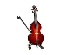 Squisito violoncello in miniatura con supporto e fiocchi, ornamento artistico in legno, struttura in legno, adatto per la decorazione della casa e come regalo per la decorazione della stanza
