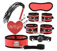 Squisto Cristallo Velluto Materiale Sport Sette Pezzi Set, Alta Resistenza Corpo Completo Forza Stretching Attrezzature Di Allenamento - Y4 (Rosso)