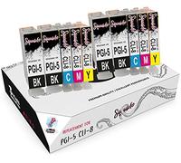 Squuido 10 cartucce d'inchiostro PGI-5 CLI-8 compatibili con Canon Pixma MX700 MP520 MP510 iP3300 iP3500 iX4000 iX5002 | Alta Resa