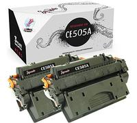 Squuido 2 cartucce di toner CE505A compatibili con HP LaserJet P2033 P2034 P2035 P2036 P2037 P2050 P2054 P2055 P2055d P2055dn Canon LBP6680x MF6140dn | Alta resa 2300 pagine