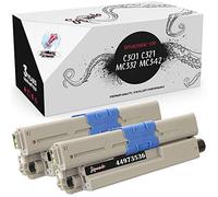 Squuido 2 cartucce di toner nero 44973536 compatibili con OKI C301 C301dn C321 C321dn MC332dn MC342dn MC342dnw MC342dw MC342w | Alta Resa 2200 pagine