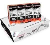 Squuido 4 nero cartucce d'inchiostro 934 XL 934XL C2P23AE compatibili con HP OfficeJet Pro 6830 6230 6220 6825 6835 OfficeJet 6820 6815 6812 | Alta Resa 1000 pagine
