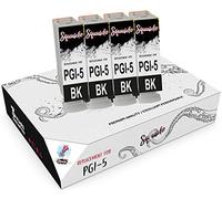 Squuido 4 nero cartucce d'inchiostro PGI-5 PGI-5BK compatibili con Canon Pixma MX700 MP520 MP510 iP3300 iP3500 iX4000 iX5002 | Alta Resa