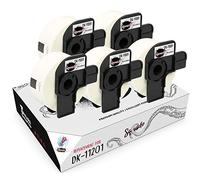 Squuido 5 rotoli DK-11201 DK11201 Etichette compatibili con Brother P-Touch QL-500 QL-550 QL-560 QL-570 QL-580 QL-700 QL-800 QL-810W QL-820NWB QL-1100 1110NWB | 29mm x 90mm | 400 etichette per Rotolo