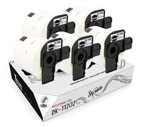 Squuido 5 rotoli DK-11202 DK11202 Etichette compatibili con Brother P-Touch QL-500 QL-550 QL-560 QL-570 QL-580 QL-700 QL-800 QL-810W QL-820NWB QL-1100 1110NWB | 62mm x 100mm | 300 etichette per Rotolo