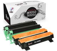 Squuido kit tamburo DR-1050 | 2 cartucce di toner TN-1050 compatibili con Brother DCP-1510 DCP-1512 DCP-1610W DCP-1612W HL-1110 HL-1112 HL-1210W 1212W MFC-1810 MFC-1910W | Alta Resa 10000/1000 pagine
