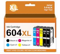 Sqwekd 604 XL Cartucce d'inchiostro Compatibili per Epson 604 604XL Multipack per Expression Home XP-2200 XP-2205 XP-3200 XP-3205 XP-4200 XP-4205 Workforce WF-2910 WF-2930 WF-2935 WF-2950 （5-Pack）